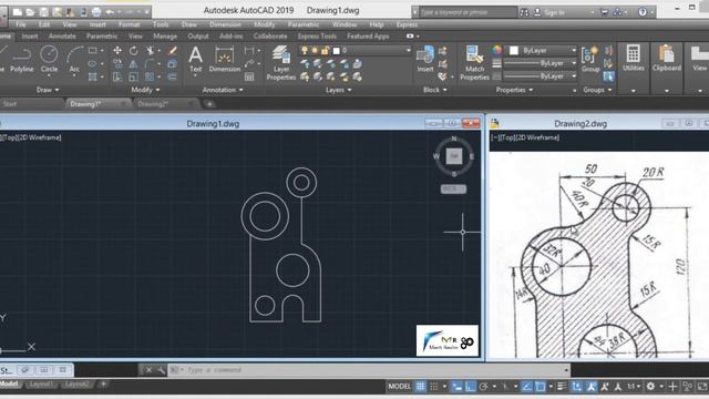 Autocad Drawing Tutorial -8 for beginner || Mech Realm || смотреть онлайн