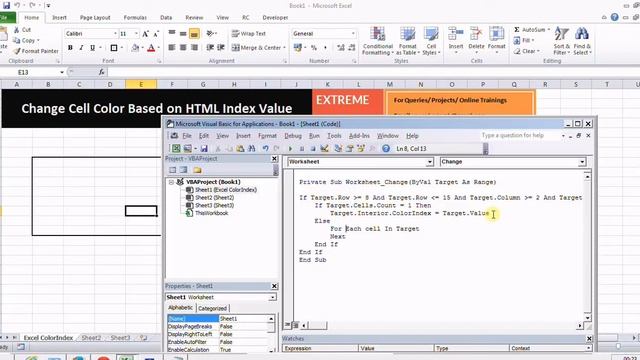 Excel VBA - Change cell color with Colorindex value смотреть онлайн
