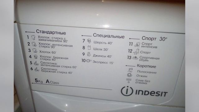Стиральная машина Indesit IWSB 5105 (CIS) смотреть онлайн