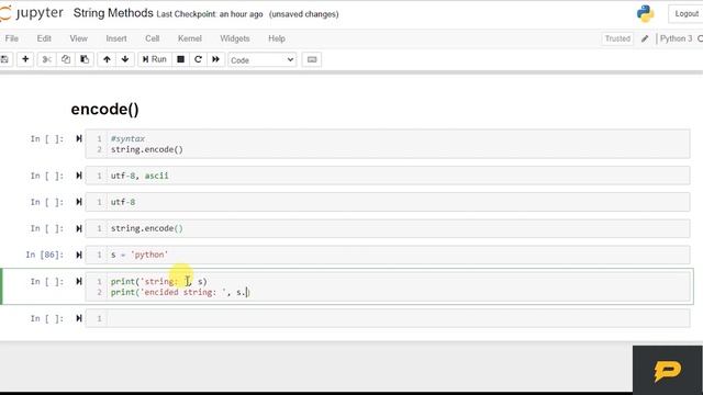 Python String - encode() смотреть онлайн
