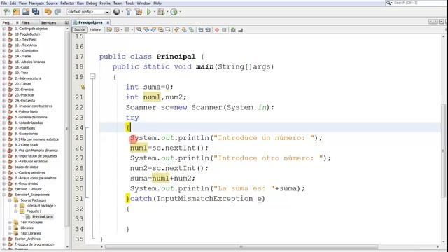 Ejercicio #4 de Java.- Excepción InputMismatchException. смотреть онлайн