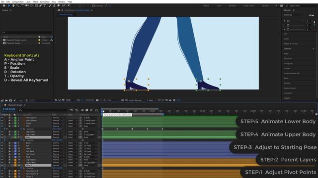 Character Animation Tutorial in After Effects - No Third Party Plugin смотреть онлайн