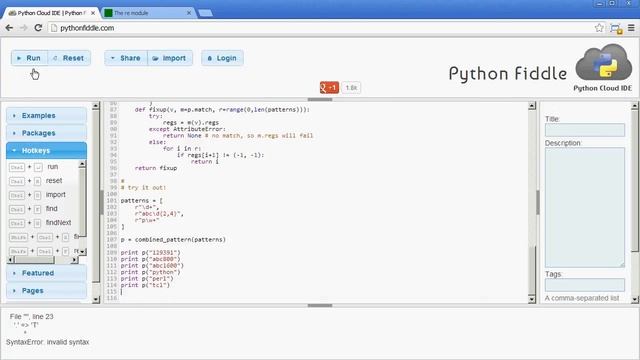 Python IDE for the Web смотреть онлайн
