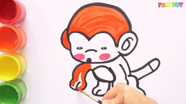Little King Kong Cute Monkey coloring and drawing for Kids, Toddlers | Tom Toy Art смотреть онлайн