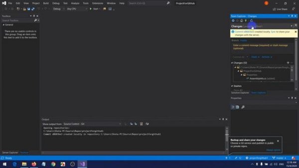 Upload Visual Studio 2019 project to GitHub