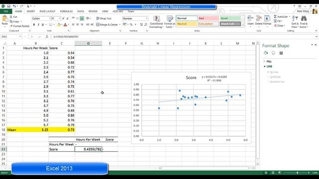Module 9: Excel Linear Regression Bivariate смотреть онлайн