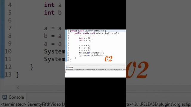 Java - Swap two numbers using two variables ( OR ) without using the third variable. смотреть онлайн
