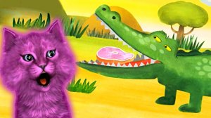 КОТ рисует КРОКОДИЛА ИГРА для ДЕТЕЙ говорящий КОТЕНОК АБИ играет ДЕТСКИЙ ЛЕТСПЛЕЙ