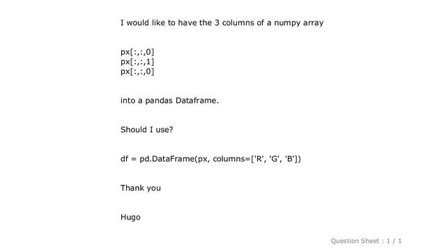 Pandas : How do I convert a numpy array into a pandas dataframe? смотреть онлайн