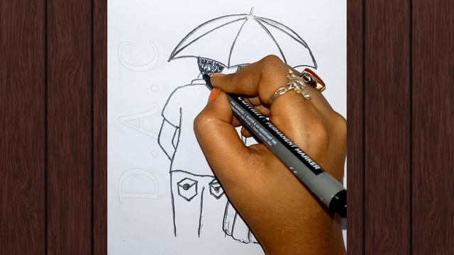 How To Draw Couple Under Umbrella| @DivyasriArtCreation смотреть онлайн