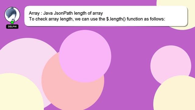 Array : Java JsonPath length of array смотреть онлайн