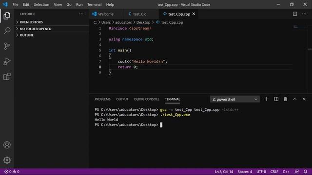 Run C/C++ program in Visual Studio Code (VS Code) | MinGw | aducators.in смотреть онлайн