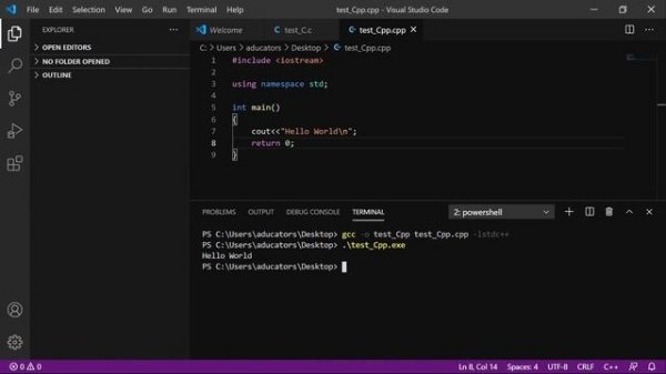 Run C/C++ program in Visual Studio Code (VS Code) | MinGw | aducators.in