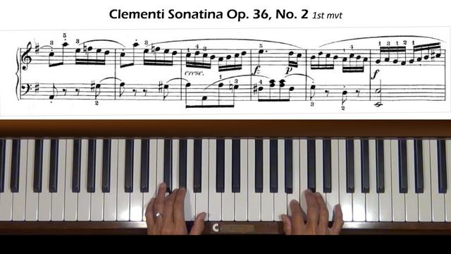 Clementi Sonatina Op. 36, No. 2 (1st mvt) Piano Tutorial смотреть онлайн