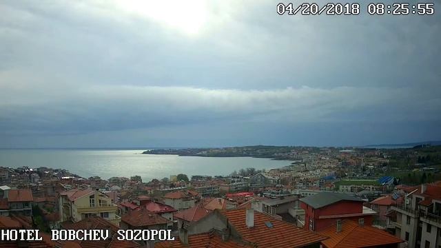 Вид из отеля Бобчев - онлайн камера в Созополе 20.04.18