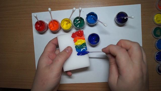 Рисуем радугу губкой! смотреть онлайн