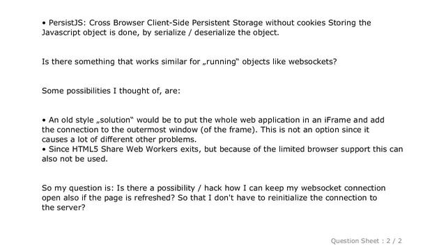 HTML : How keep a Websocket connection persistent, even after page refresh? смотреть онлайн