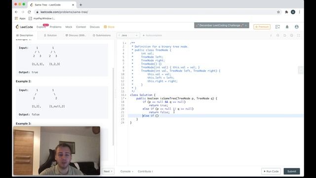 Leetcode 100. Same Tree [Java] смотреть онлайн