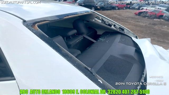 2014 Toyota Corolla S Parts (1.8L), VIN U Engine 158K @ ABC Used Auto Parts Orlando Junkyard