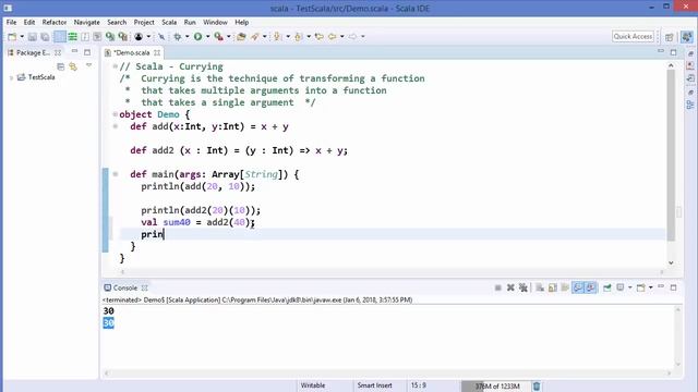 Scala Tutorial 16 - Function Currying in Scala смотреть онлайн