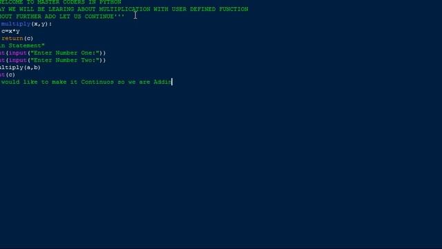Python Code for Multiplication Using User Defined Function Source Code смотреть онлайн