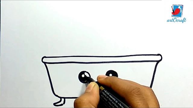 How to draw a cute bath tub || Bath tub drawing || Kawaii bath tub drawing for kids смотреть онлайн