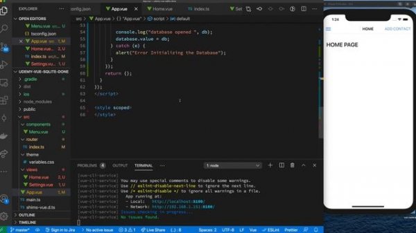 Ionic Framework with VueJS: Build a CRUD App Using SQLite - (3) Create First Table In SQLite