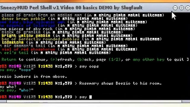 SneezyMUD Perl Client v1 Introduction смотреть онлайн