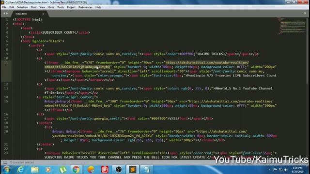 #T-series Or PewDiwPie LIVE SUBSCRIBER,S CountDown Php,html,Java Script With Download Link. смотреть онлайн