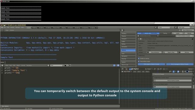 Print to Python console смотреть онлайн