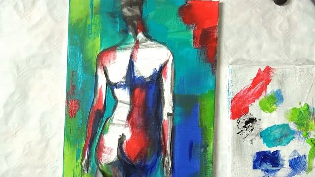 Women Figurative Painting / Acrylic On Canvas /Modern/MariArtHome