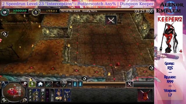 Dungeon Keeper 2 Level 23 "Interception" - Butterscotch 6:40 (RTA) 23:38 (IGT) (Current WR) смотреть онлайн