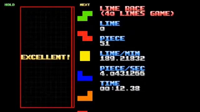 Tetris Showcase - NullpoMino Big Mode 40 Lines in 12.38s (by M.Bison) смотреть онлайн