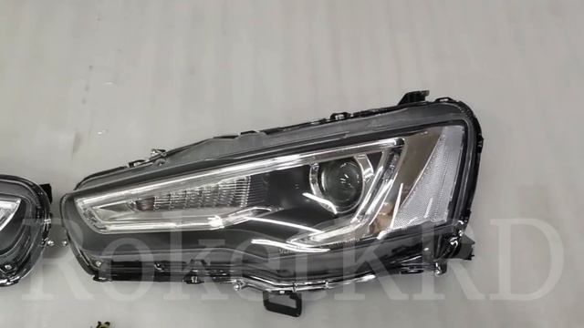 Тюнинг фары Mitsubishi lancer 10 audi style Светлые lancerx lancer бампер тюнинг обвес 