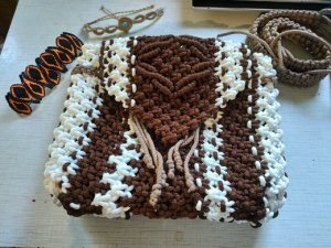 Плетение Рюкзака макраме. Видео мастер класс. Как расcчитать расход шнура? Часть 2 #плетение #рюкзак