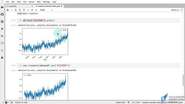 การสร้างกราฟด้วย seaborn: การนำเอา index (เช่น วันที่) มาเป็นแกน x смотреть онлайн