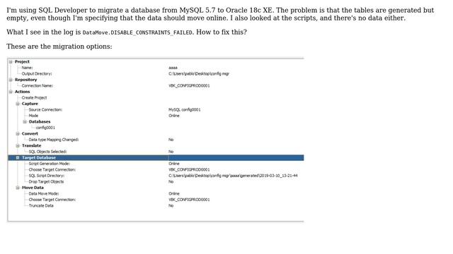 Databases: Migration from MySQL to Oracle generates empty tables (2 Solutions!!) смотреть онлайн