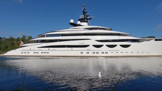 115m Yacht AHPO Cruising Kiel Canal // Lurssen Yachts