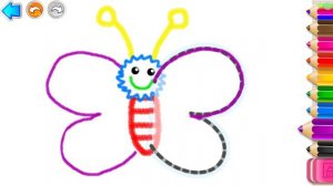 Учимся рисовать. Рисуем 🎨 красивых насекомых. Рисовалка для малышей.