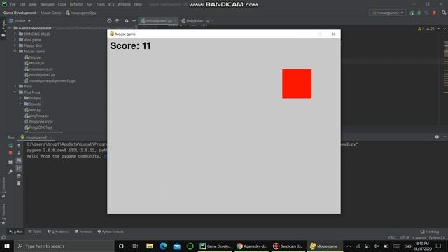 Mouse game in python -- Previewing my python project смотреть онлайн