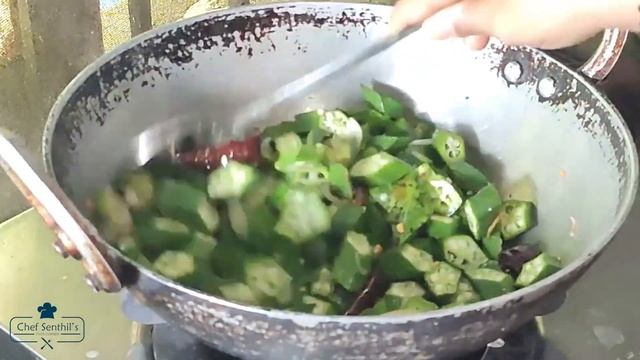 Okra stir fry | Vendakkai poriyal | Bhindi fry смотреть онлайн