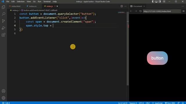 button ripple effect with html CSS JavaScript смотреть онлайн