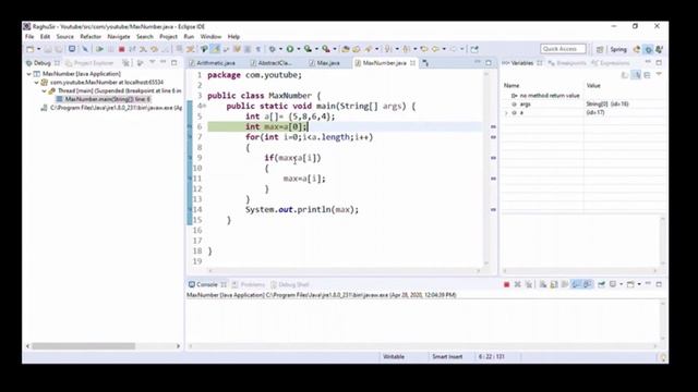 Print Max Number in array program in java[1 to 10] смотреть онлайн