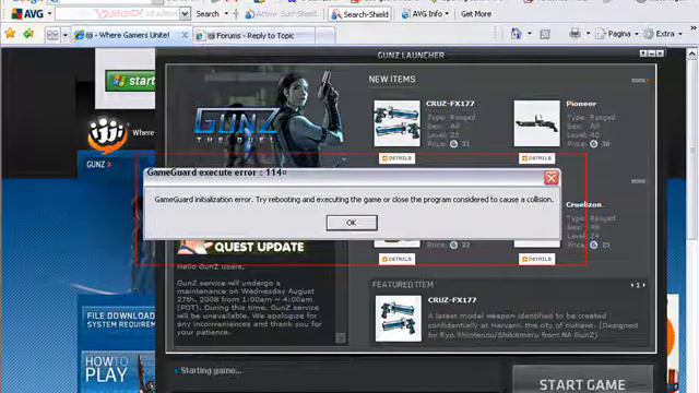 GameGuard Error 114 GunZ смотреть онлайн
