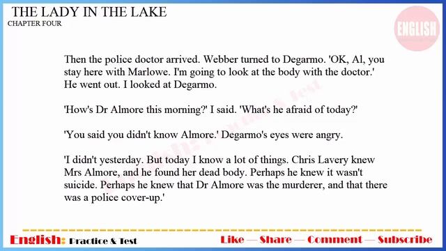 Learn English With Audio Story ★ Subtitles: The Lady In The Lake | English Listening Practice