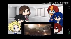 Bnha react to Avengers+legends never die