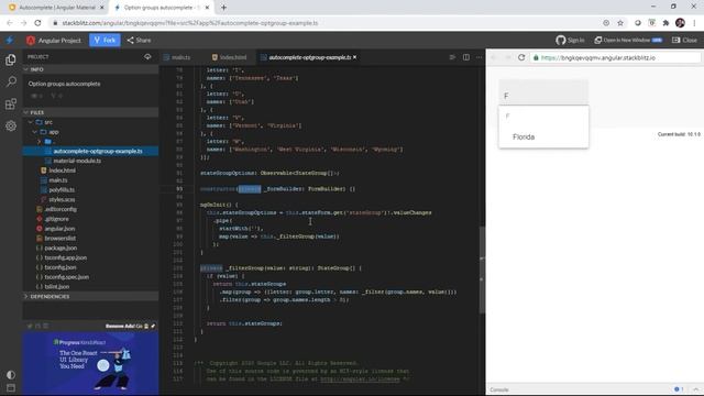 Material Design 10 Auto Complete Option Group Demo смотреть онлайн