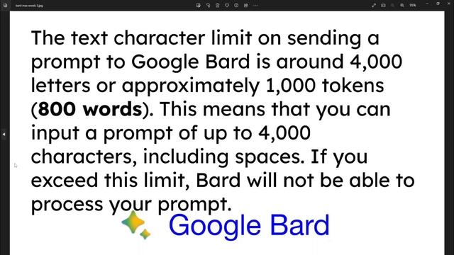 What is the text character limit when using Google Bard? смотреть онлайн