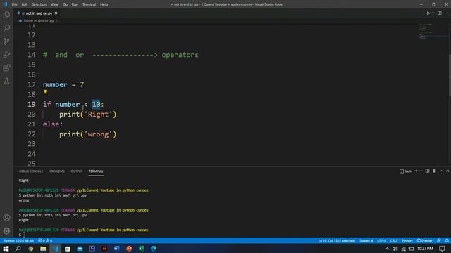 Python Operator | and , or | Python keywords | in , not in #17 смотреть онлайн