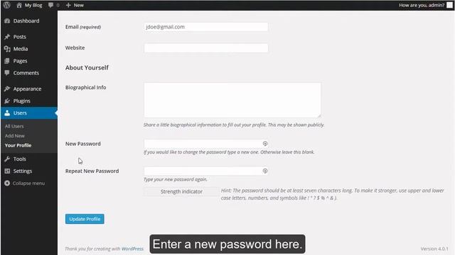 How to change WordPress Password смотреть онлайн